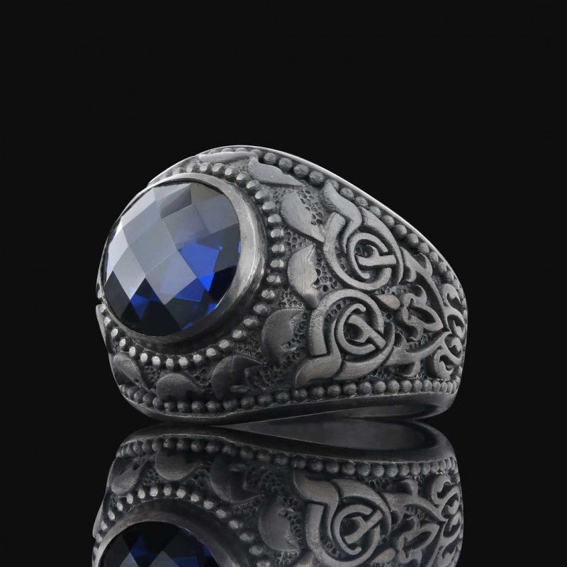 Men Motif Silver Ring