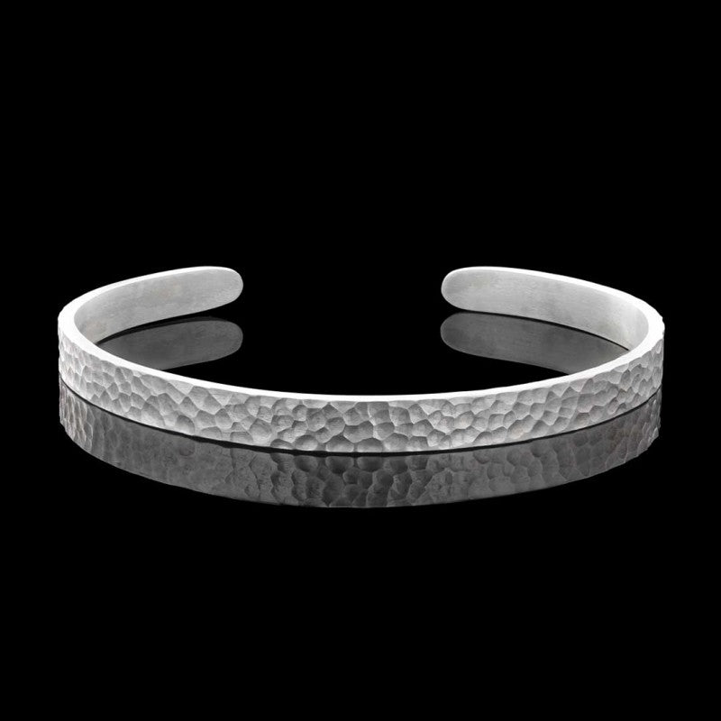 Mens Silver Cuff Bracelet by SWISS PLUS - Unique Design Leather Bracelets - view 2