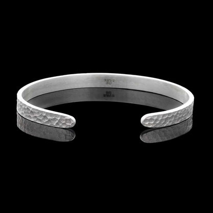 Mens Silver Cuff Bracelet by SWISS PLUS - Unique Design Leather Bracelets - view 3