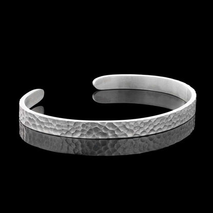 Mens Silver Cuff Bracelet by SWISS PLUS - Unique Design Leather Bracelets - view 4