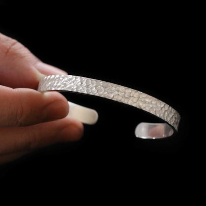 Mens Silver Cuff Bracelet by SWISS PLUS - Unique Design Leather Bracelets - view 5