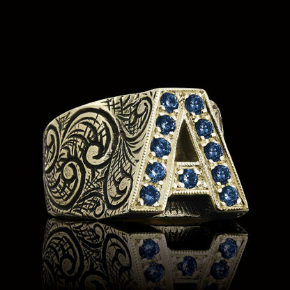 Monogram A Bold Alphabet Ring by SWISS PLUS - Letter Collection - view 5