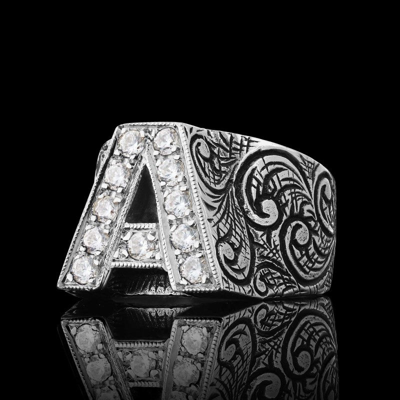 Monogram A Bold Alphabet Ring