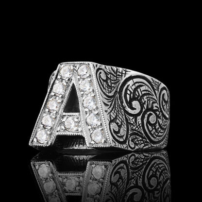Monogram A Bold Alphabet Ring by SWISS PLUS - Letter Collection - view 4