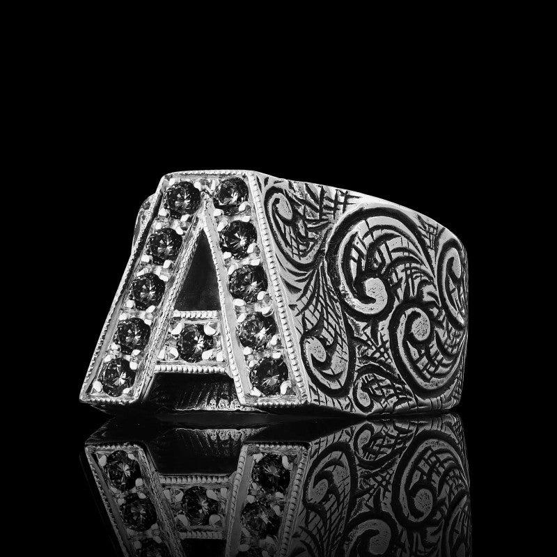 Monogram A Bold Alphabet Ring - view 6