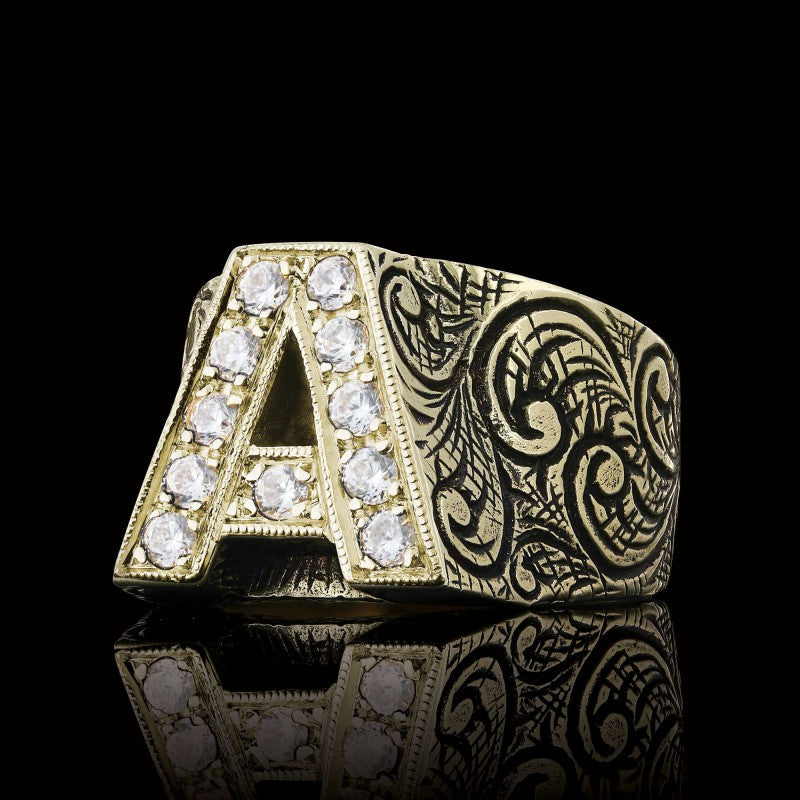 Monogram A Bold Alphabet Ring