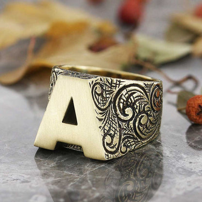 Monogram A Bold Alphabet Ring by SWISS PLUS - Letter Collection