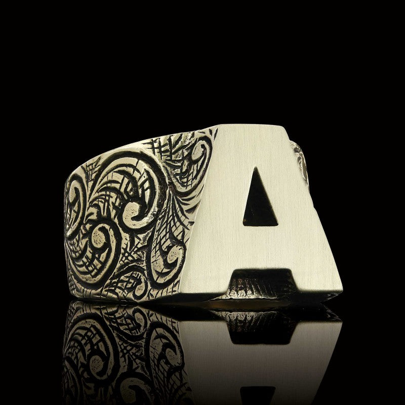 Monogram A Bold Alphabet Ring