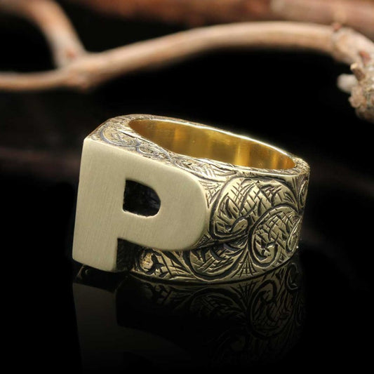 Monogram P Alphabet Ring - view 1
