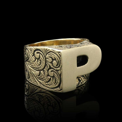 Monogram P Alphabet Ring by SWISS PLUS - Letter Collection - view 2