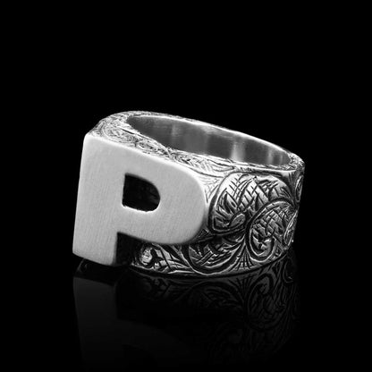 Monogram P Alphabet Ring by SWISS PLUS - Letter Collection - view 3