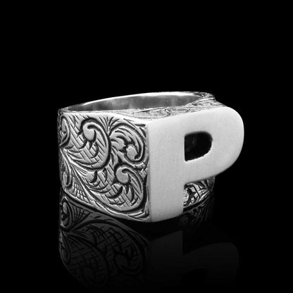 Monogram P Alphabet Ring by SWISS PLUS - Letter Collection - view 4