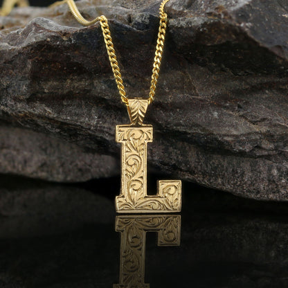 Monogram Special Design 925 Sterling Silver Letter L Necklace by SWISS PLUS - Letter Collection