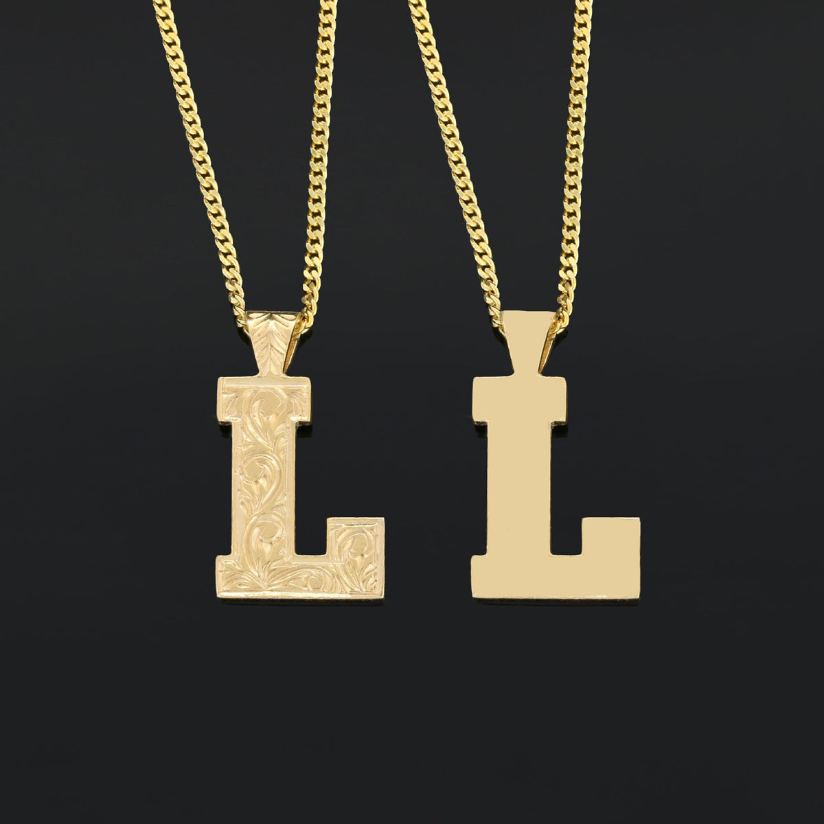 Monogram Special Design 925 Sterling Silver Letter L Necklace by SWISS PLUS - Letter Collection - view 2