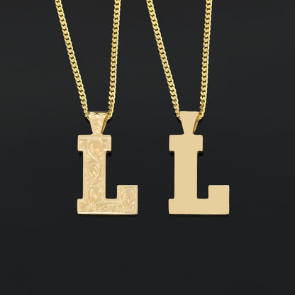 Monogram Special Design 925 Sterling Silver Letter L Necklace by SWISS PLUS - Letter Collection - view 2