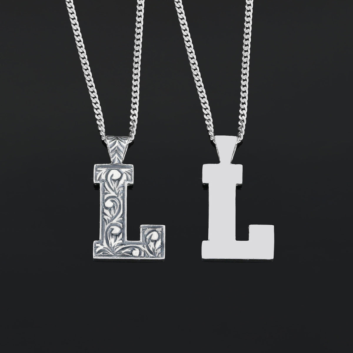 Monogram Special Design 925 Sterling Silver Letter L Necklace - view 3