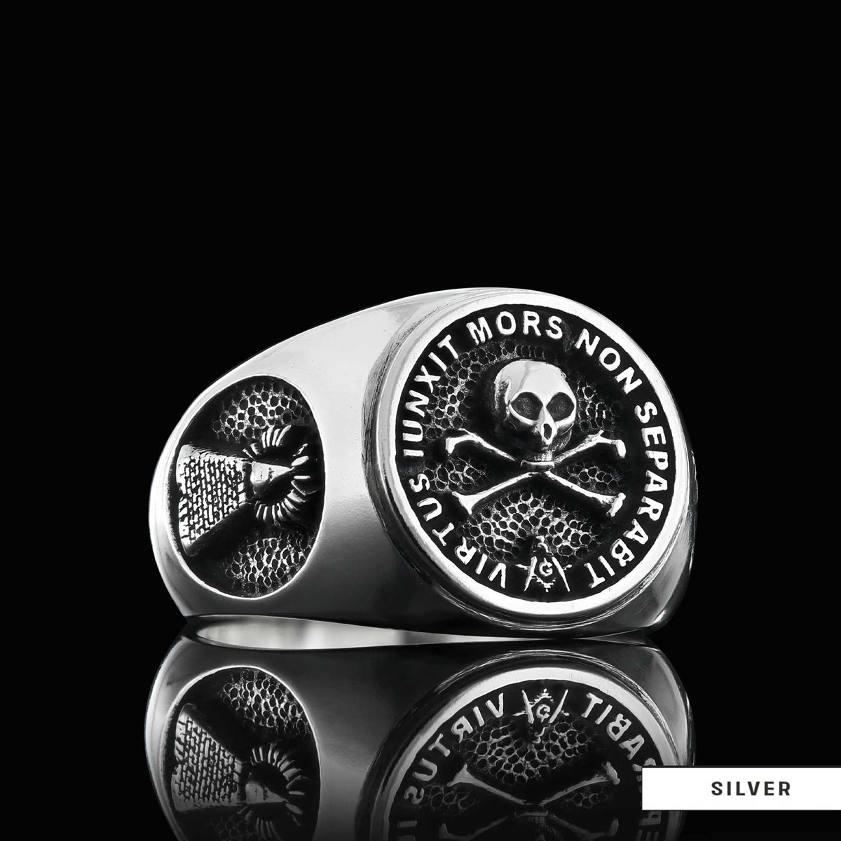 Morality Silver Masonic Ring, Special Masonic Ring, Freemasonic Ring, Master Mason Ring, Elegant Masonic Ring - view 4