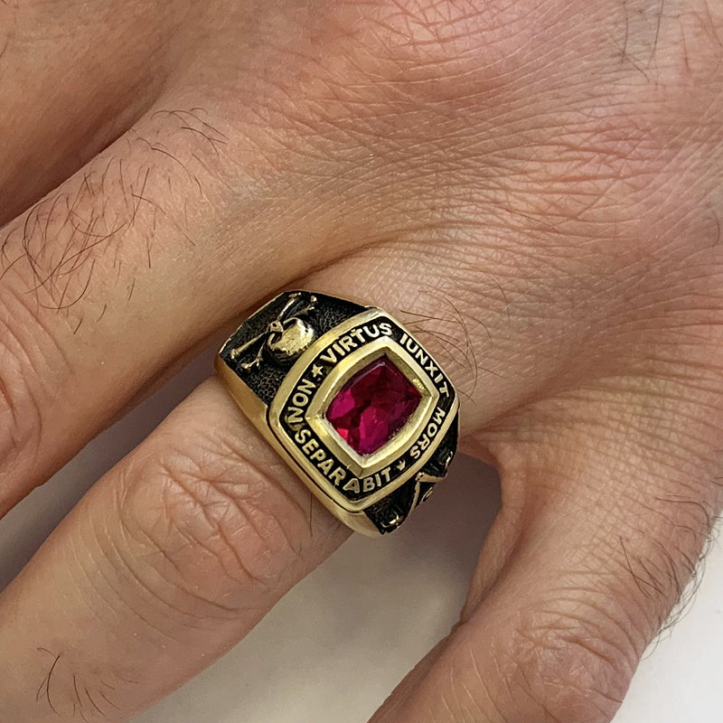 Mortality Masonic Ring, Handmade Mason Jewelry, Lodge Masonic Ring - view 5