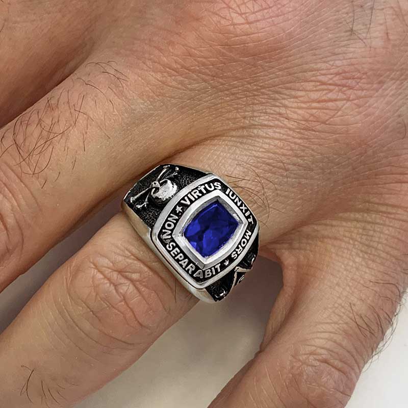 Mortality Masonic Ring, Handmade Mason Jewelry, Lodge Masonic Ring - view 6