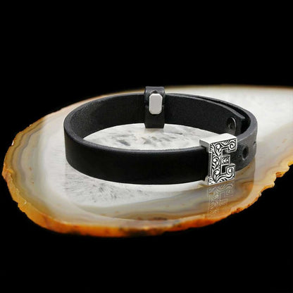Motif 925 Sterling Silver Letter E Bracelet by SWISS PLUS - Letter Collection - view 2