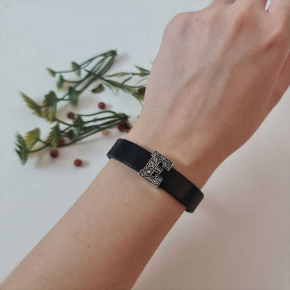 Motif 925 Sterling Silver Letter E Bracelet by SWISS PLUS - Letter Collection - view 4