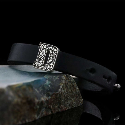 Motif Alphabet Letter D 925 Sterling Silver Bracelet by SWISS PLUS - Letter Collection