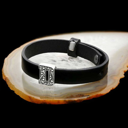 Motif Alphabet Letter D 925 Sterling Silver Bracelet by SWISS PLUS - Letter Collection - view 3