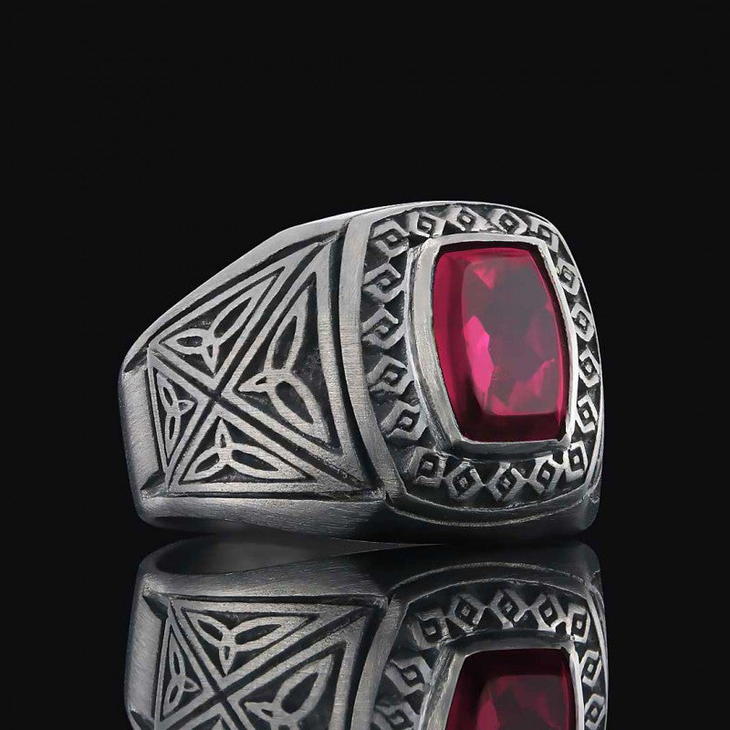 Motif Silver Men Ring - view 6