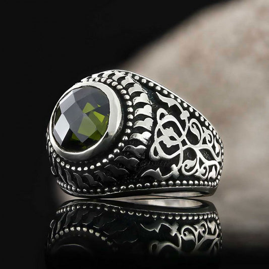 Motif Silver Ring for Men