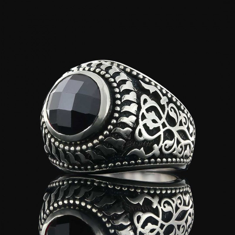 Motif Silver Ring for Men - view 4