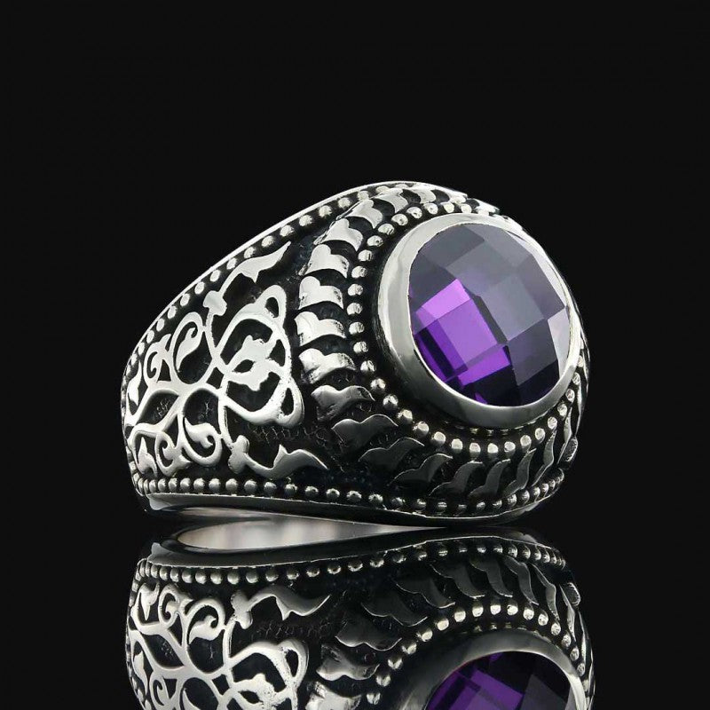 Motif Silver Ring for Men - view 7