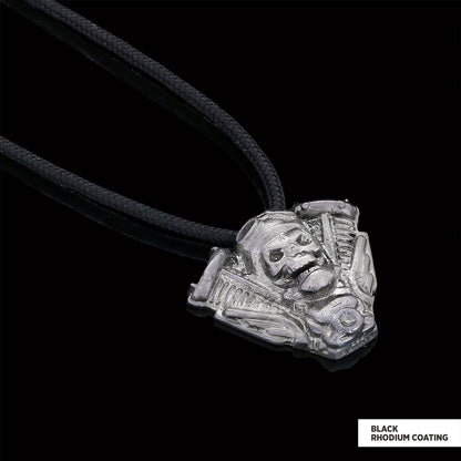 Motorhead Skull Pendant Black Rhodium Coating by SWISS PLUS - Unique Pendants & Cool Design Necklaces