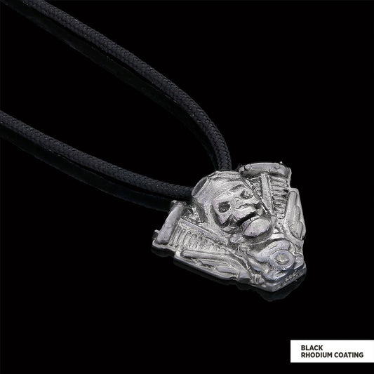 Motorhead Skull Pendant Black Rhodium Coating