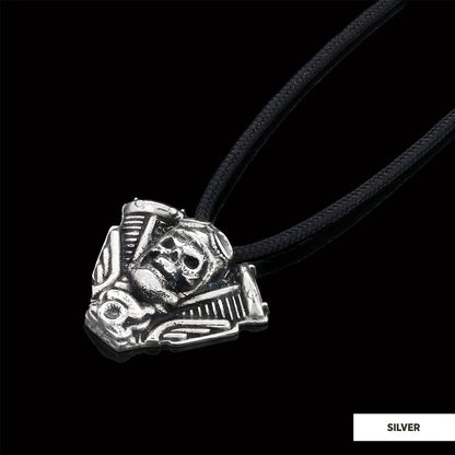 Motorhead Skull Pendant Silver by SWISS PLUS - Unique Pendants & Cool Design Necklaces