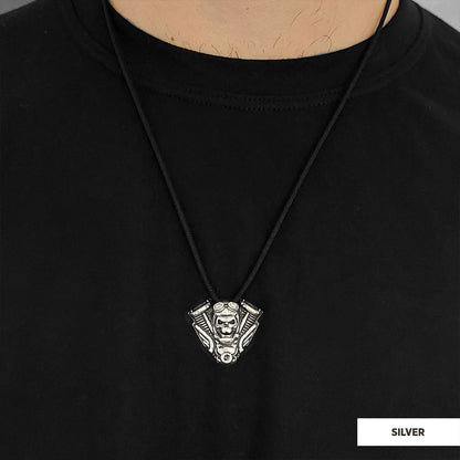 Motorhead Skull Pendant Silver by SWISS PLUS - Unique Pendants & Cool Design Necklaces - view 2