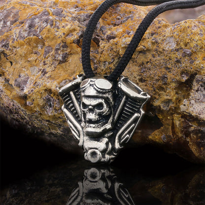Motorhead Skull Pendant Silver by SWISS PLUS - Unique Pendants & Cool Design Necklaces - view 4