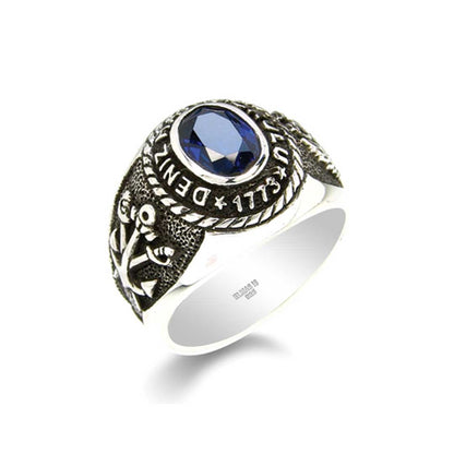 Naval Academy Silver Men's Ring by SWISS PLUS - Unique Design Rings