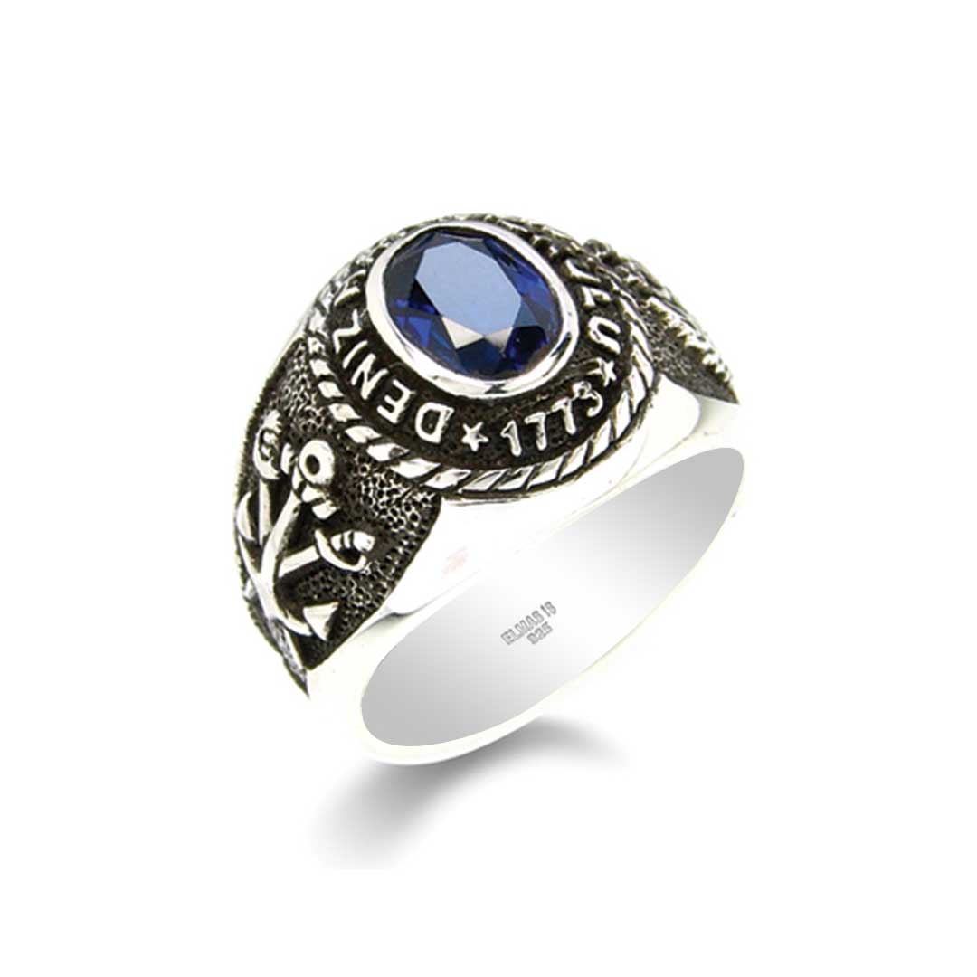 Naval Academy Silver Men's Ring by SWISS PLUS - Unique Design Rings - view 3