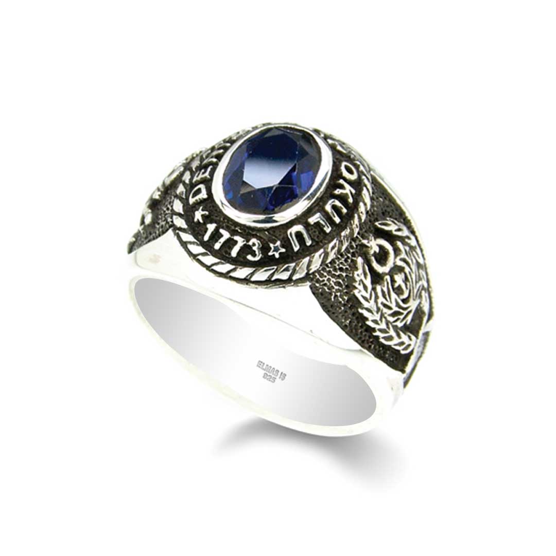 Naval Academy Silver Men's Ring by SWISS PLUS - Unique Design Rings - view 4