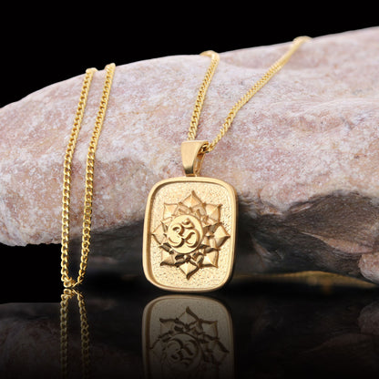 Om Pendant, Aum Necklace, Yoga Inspired Om Talisman, Spiritual Jewelry, Spiritual Jewelry, Elegant Om Necklace Gold Coating b