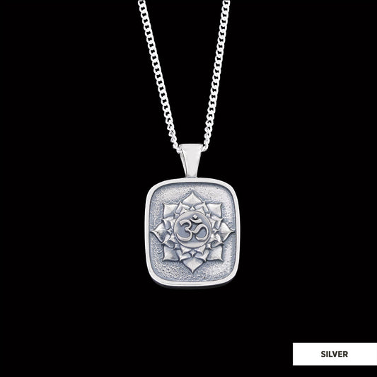 Om Pendant, Aum Necklace, Yoga Inspired Om Talisman, Spiritual Jewelry, Spiritual Jewelry, Elegant Om Necklace Silver