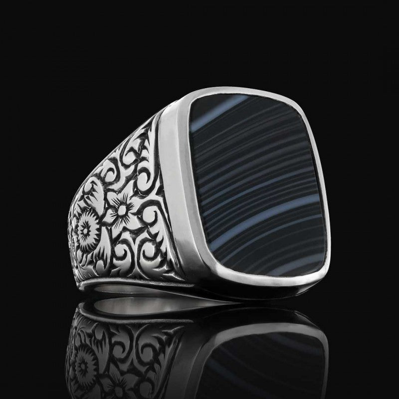 Onyx Sterling Silver Ring - view 4
