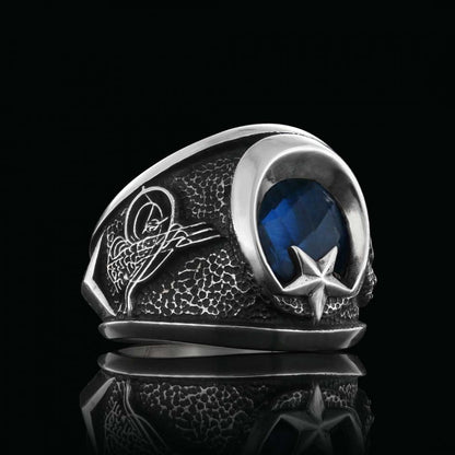 Ottoman Coat of Arms and Crescent&Star Men Ring by SWISS PLUS - Family Collection - view 3
