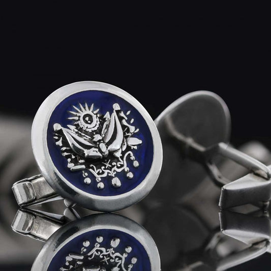 Ottoman State Coat of Arms Symbol Round Cufflink by SWISS PLUS - Family Collection