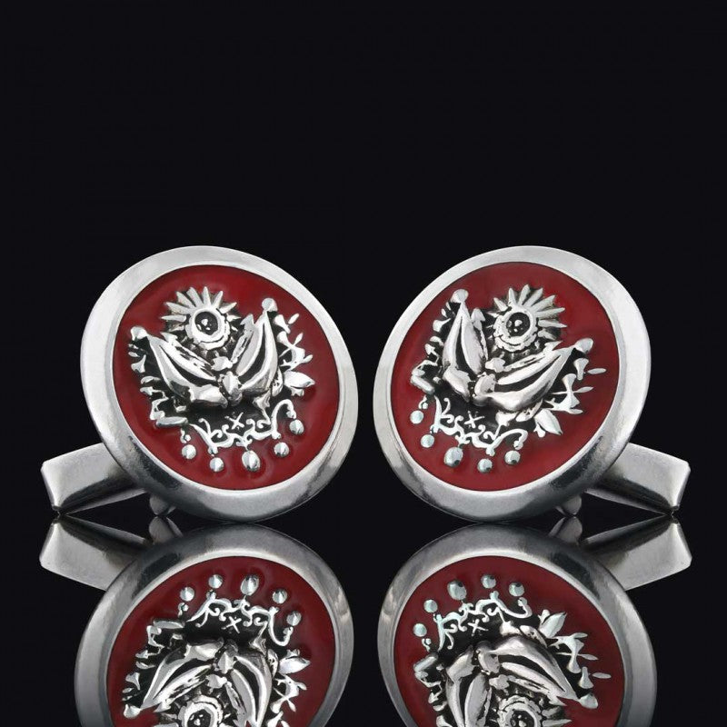 Ottoman State Coat of Arms Symbol Round Cufflink by SWISS PLUS - Family Collection - view 2