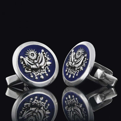 Ottoman State Coat of Arms Symbol Round Cufflink by SWISS PLUS - Family Collection - view 3