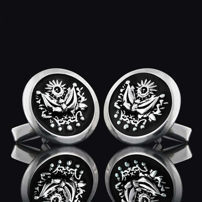 Ottoman State Coat of Arms Symbol Round Cufflink by SWISS PLUS - Family Collection - view 4