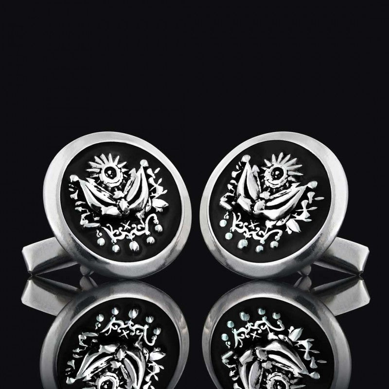 Ottoman State Coat of Arms Symbol Round Cufflink