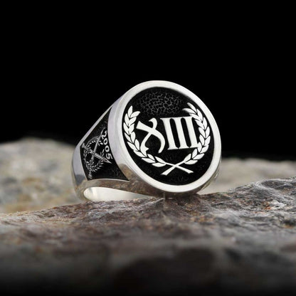 Handmade Round Silver Outkast Ring by SWISS PLUS - Unique Design Rings