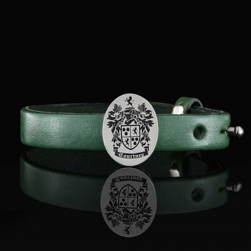 Oval Engraved Family Crest Bracelet